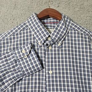 Eton Shirt Mens Size 16.5‎ 42 Slim Fit Dress Button Down Plaid Check Blue White